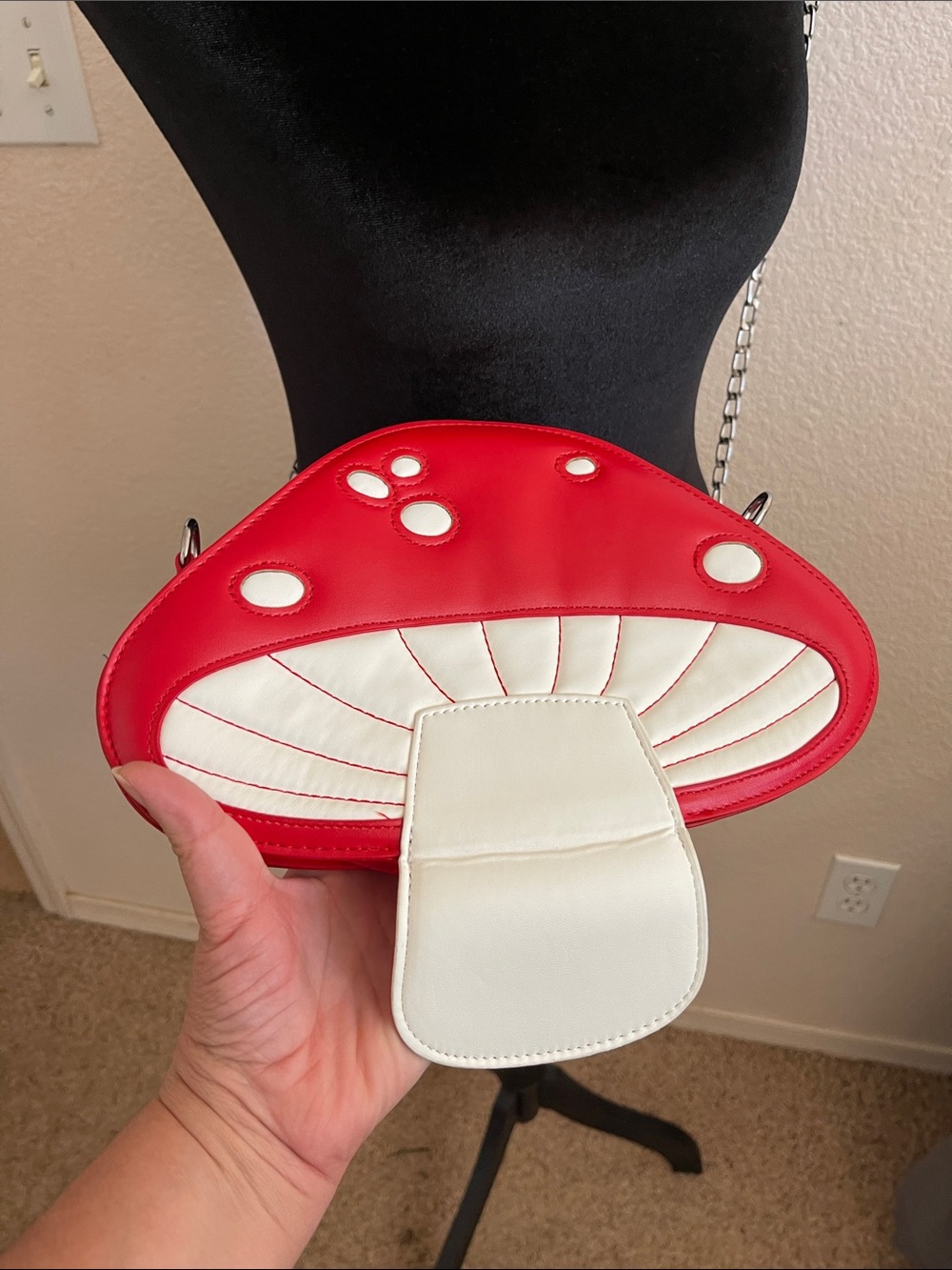 Red and White Mushroom Shoulder Bag - Playful Women’s Shoulder Bag